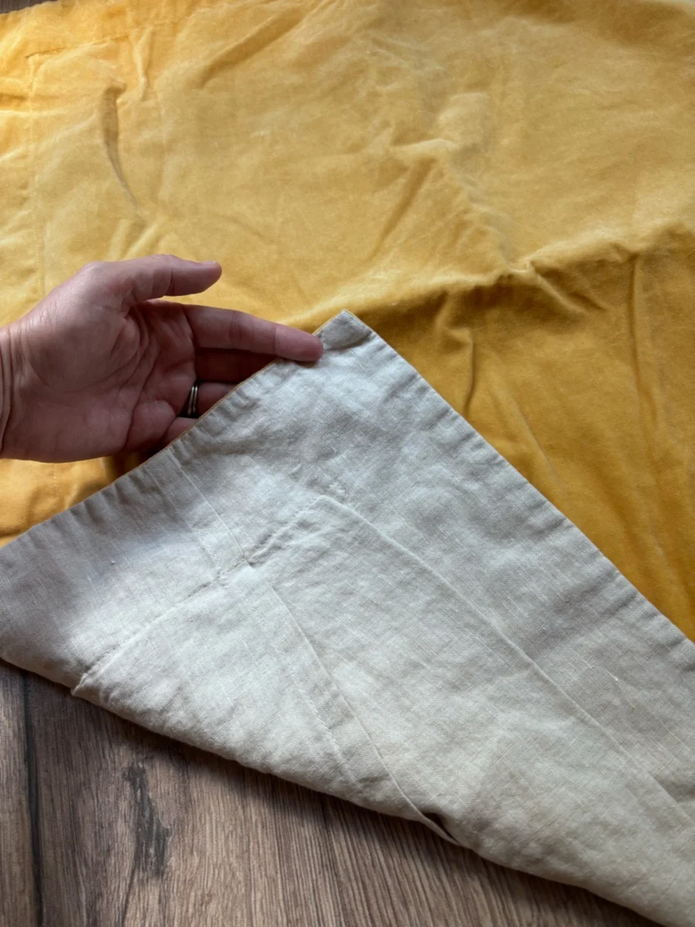 Williams-Sonoma Home Classic Velvet Standard Sham Gold Ochre Cotton Linen Accent